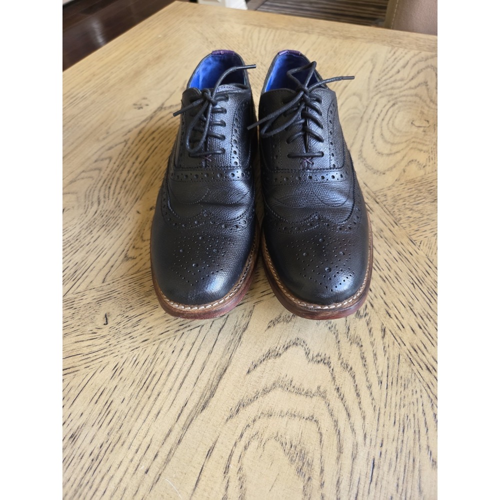 Ted Baker Mens Leather Wingtip Derby Shoes in Black Size 9.5 Ted Baker London - Picture 4 of 13